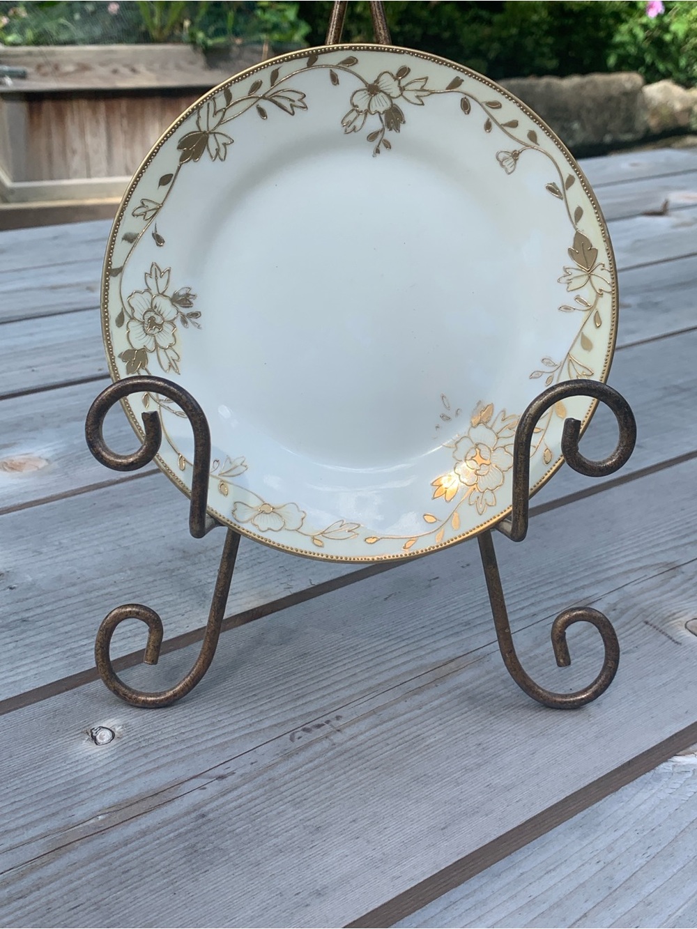 Antique Hand Painted Nippon Gold Floral Plate, c.1911-1921